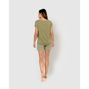 Pijama corto viscosa veleta verde cacería