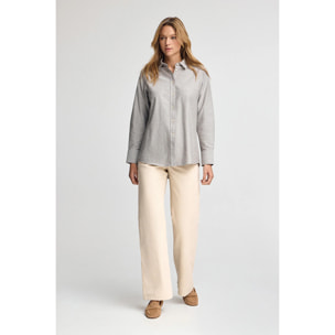 Camicia kaki scuro relaxed fit con logo Polo Club