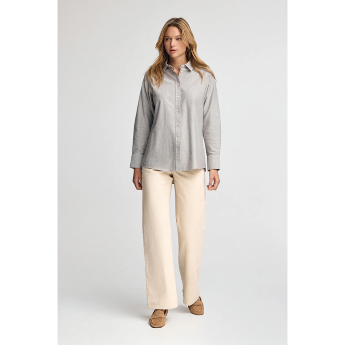 Camicia kaki scuro relaxed fit con logo Polo Club