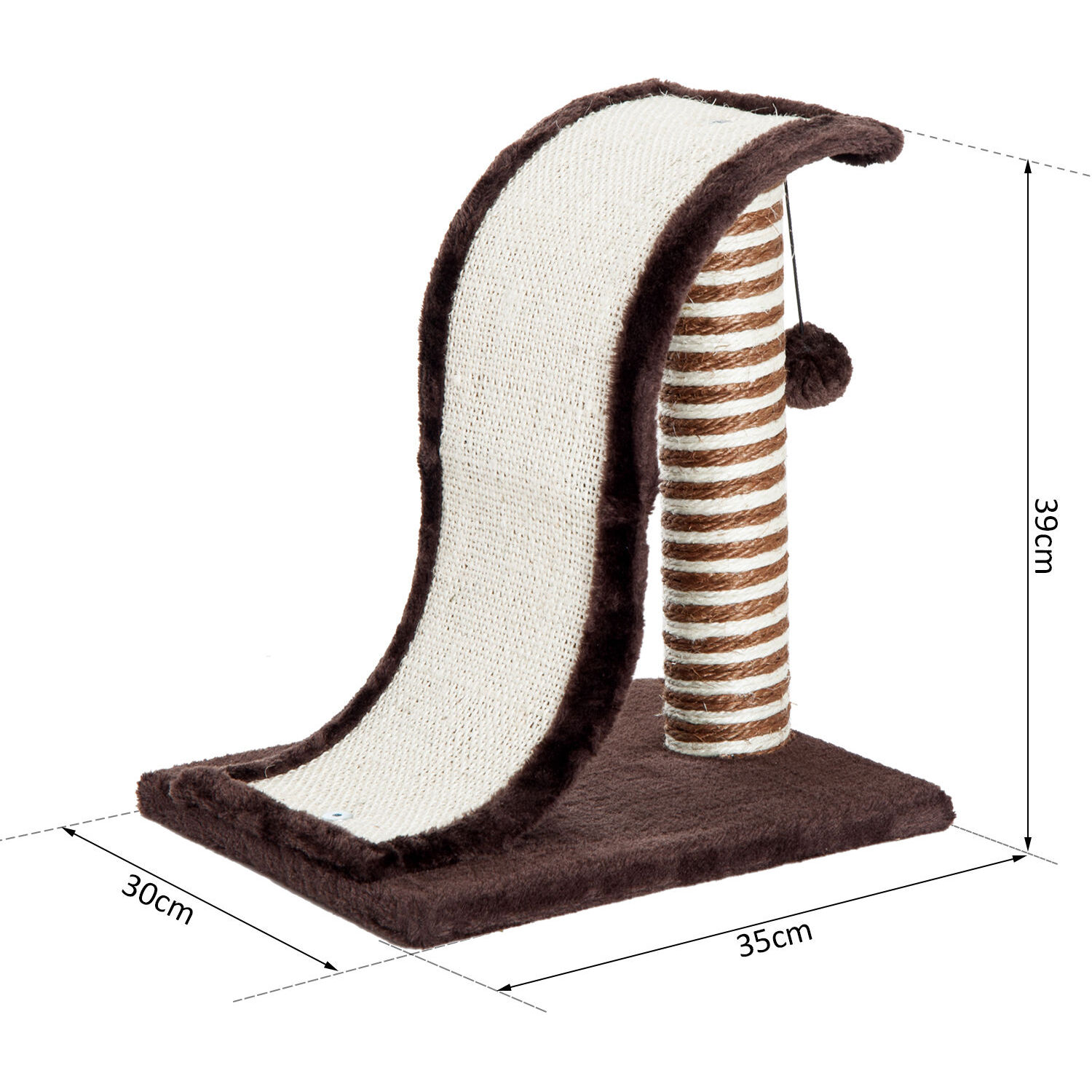 árbol para Gatos de Sisal Natural 35x30x39cm Marrón y Crema