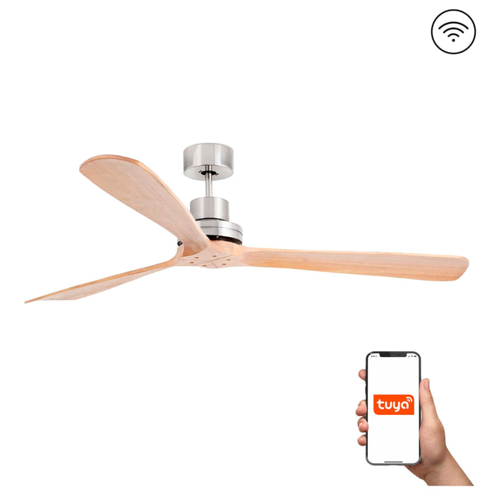 LANTAU XL Ventilateur de plafond nickel mat/pin TUYA