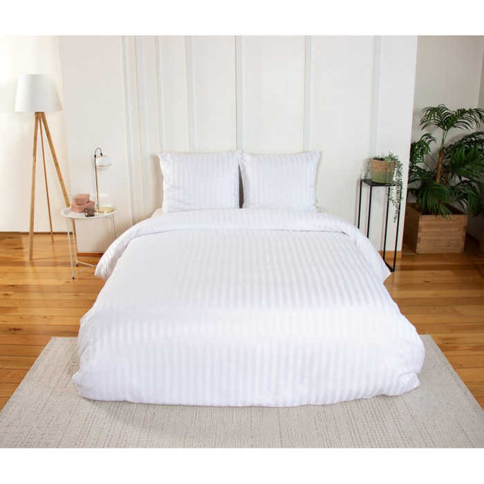 Parure housse de couette 3pcs 100% microfibre_blanc 220x240 cm