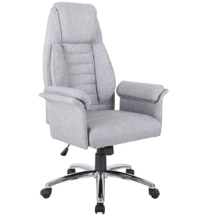 Fauteuil de bureau ergonomique hauteur réglable roulettes pivotantes 69 x 68 x 126 cm gris