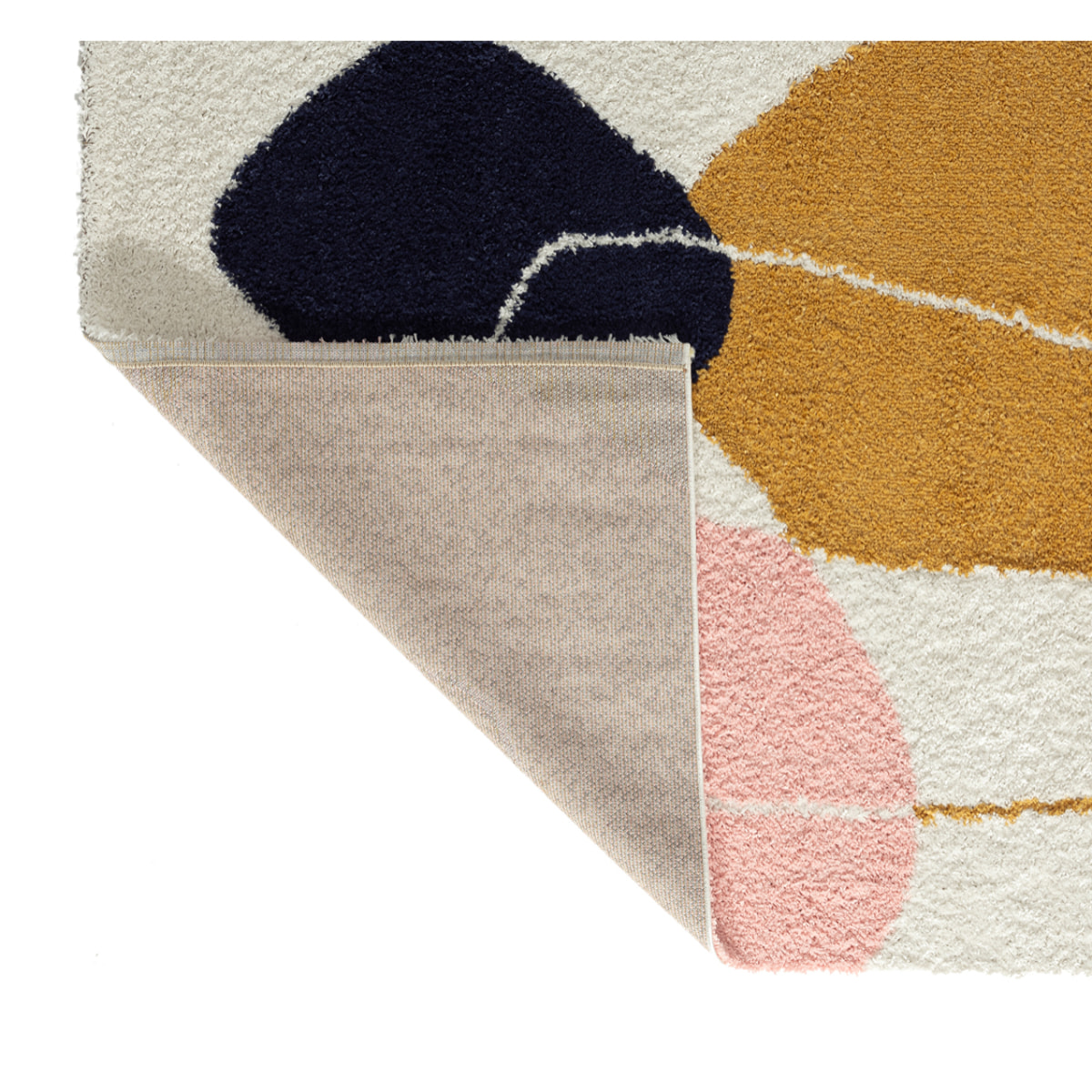 Aquarelle - tapis chambre d'enfant en laine artificielle à motif géométrique multicolore