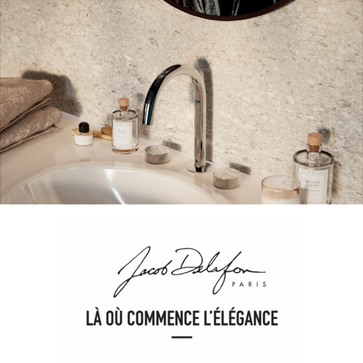 Pack mitigeur lavabo 3 trous L Grands Boulevards chrome avec mécanisme complet