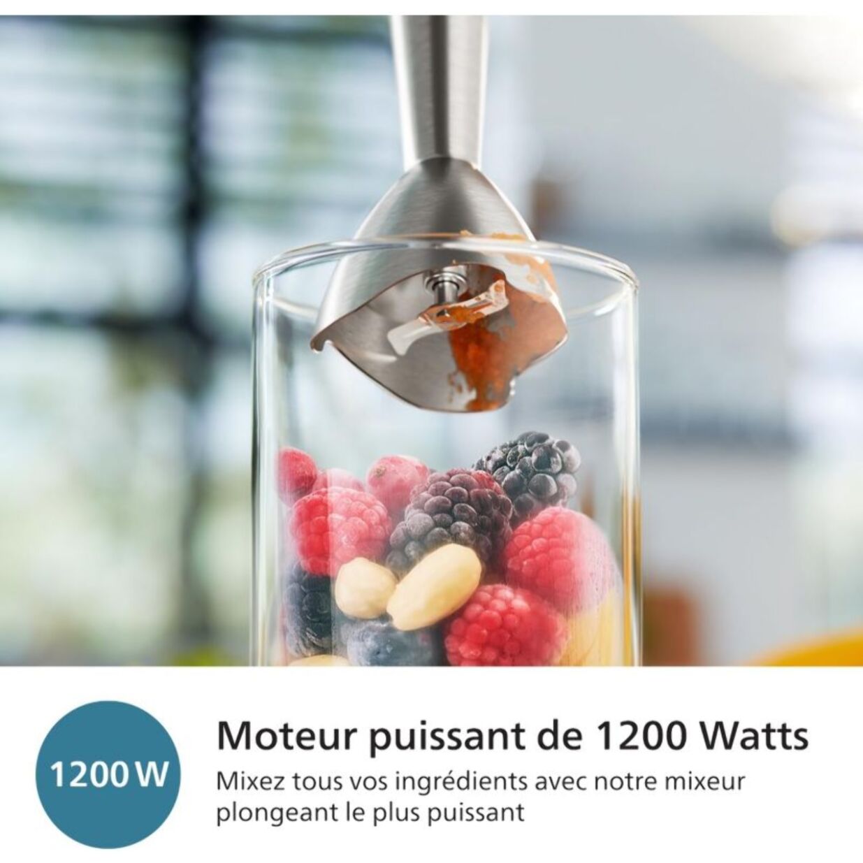 Mixeur PHILIPS HR2683/00 Mixeur plongeant ProMix Série 5000 métal/noir 1200W, 3 accessoires
