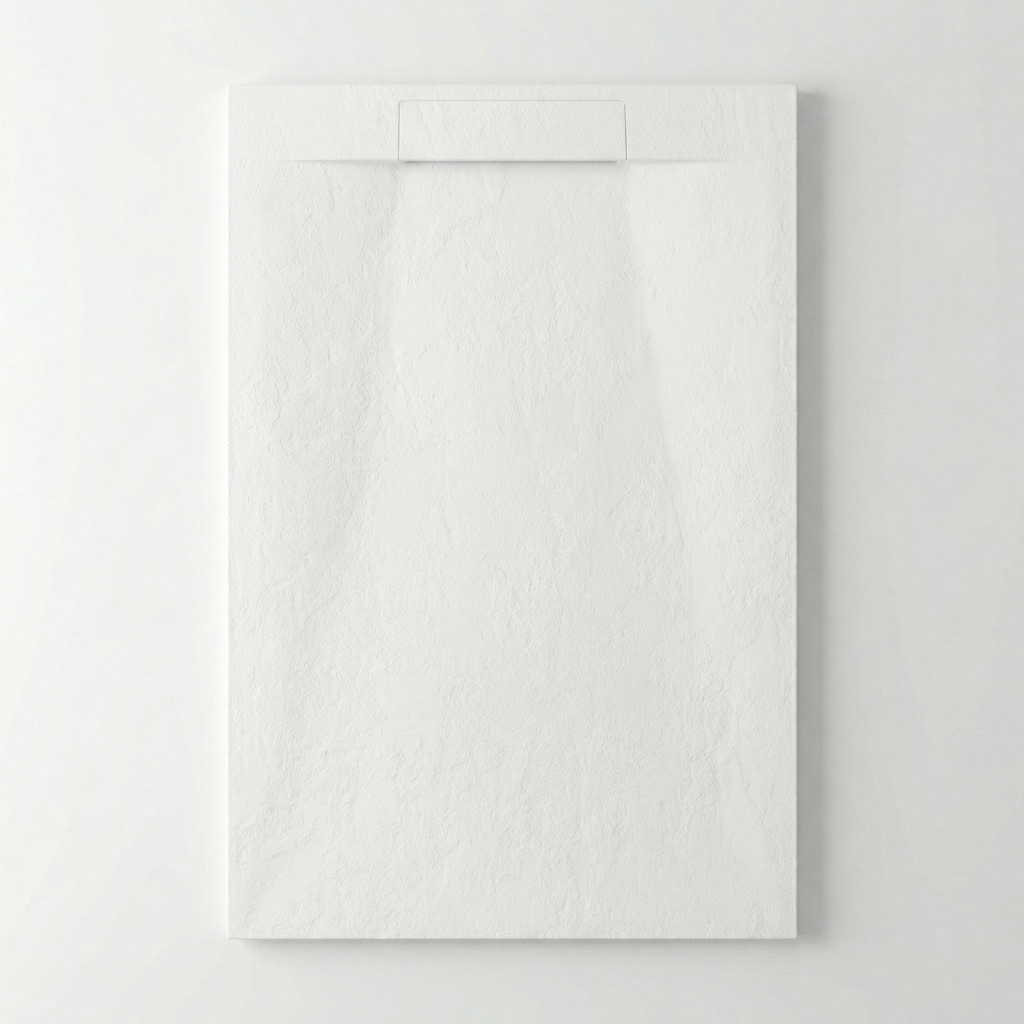 PixL 140x90 cm receveur de douche rectangulaire à poser en résine composite, surface effet pierre, blanc (CERAPX14090W) :