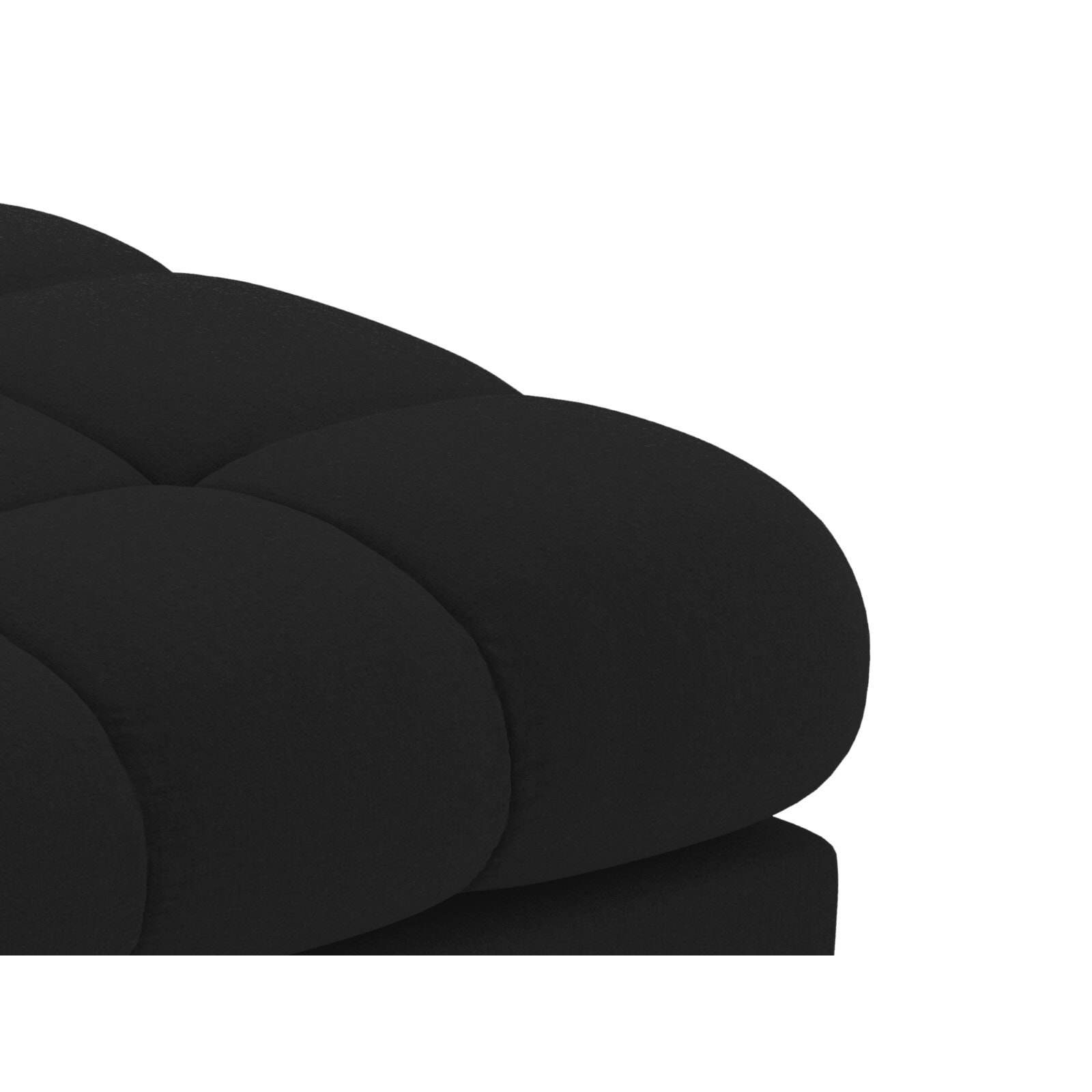 Méridienne gauche "Bali" en tissu structurel noir