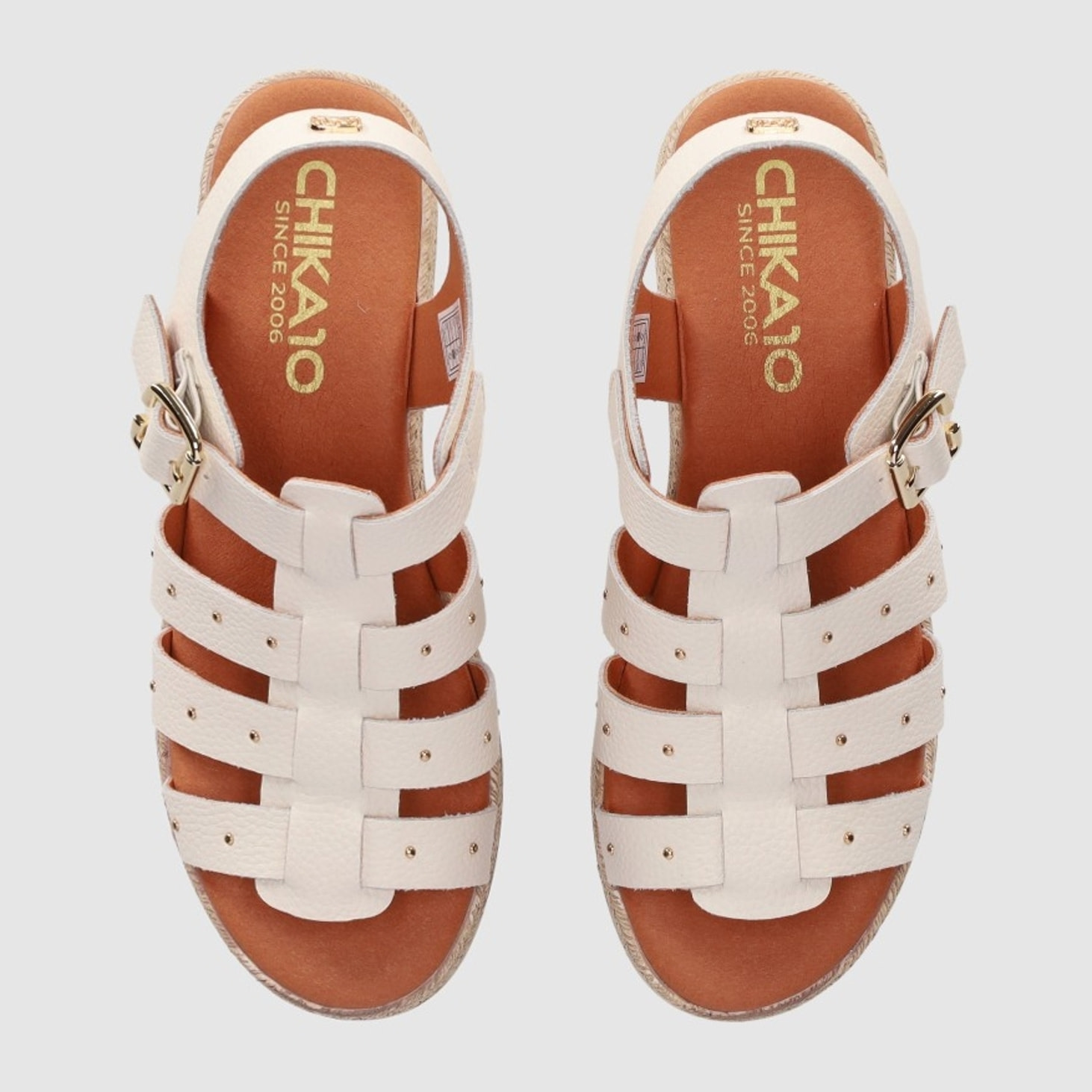 Sandalias de Serraje - Blanco - Tacón: 5 cm