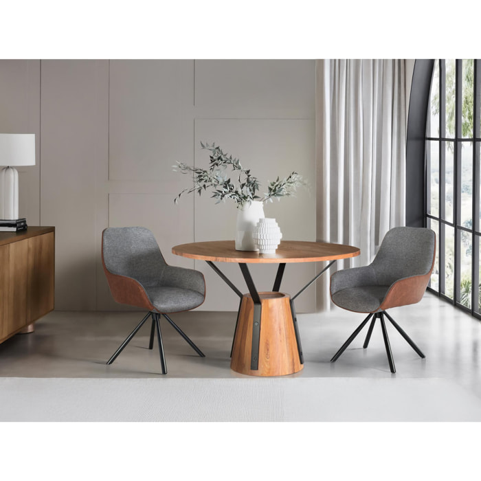 Mesas de Comedor de Madera de Mango 116 Cm Estilo Rústico Moderno