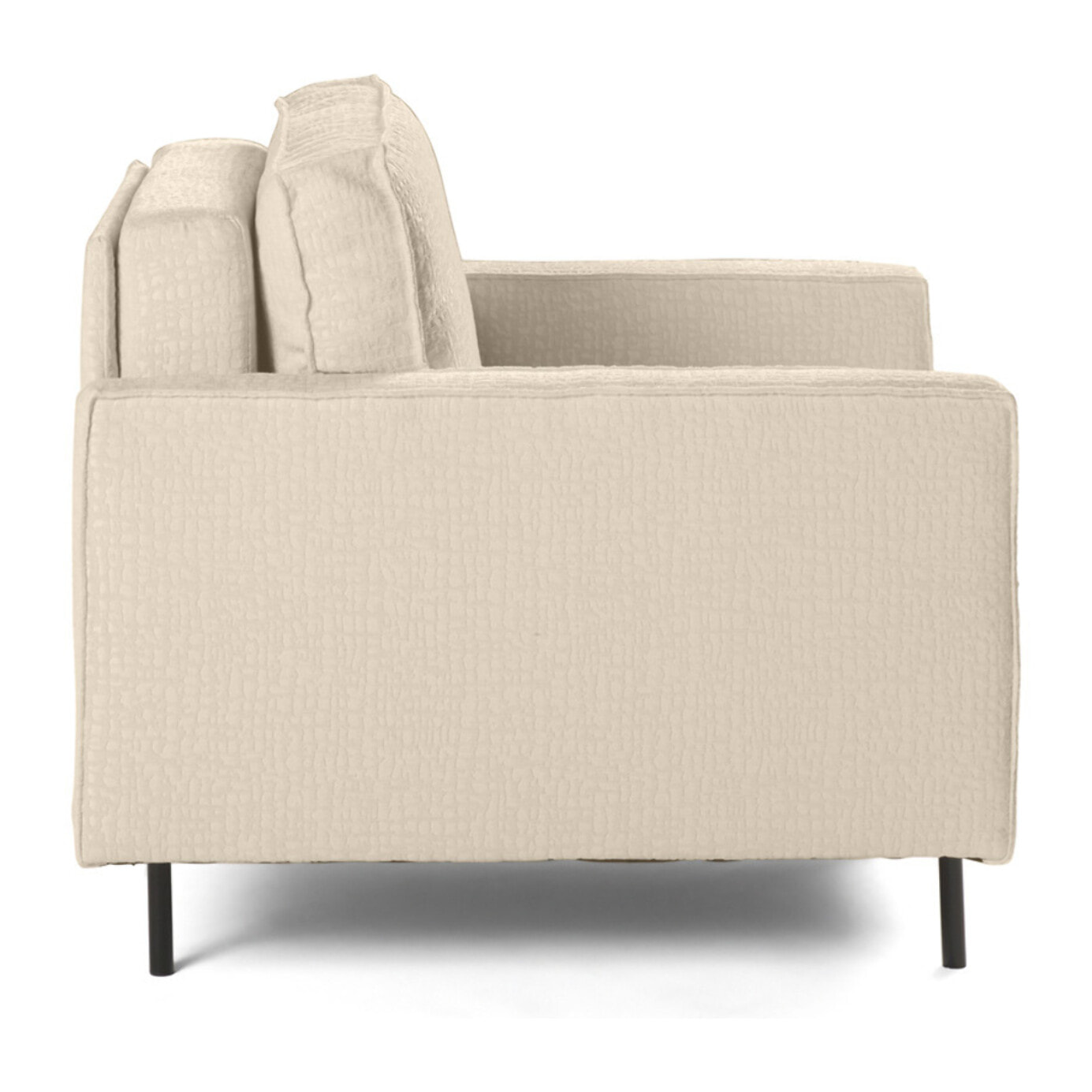 Charlie - fauteuil - pieds hauts - en tissu velours relief - Beige