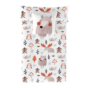 Icehome - Funda Nórdica Estampada - Cierre Solapa - 100% Algodón - Incluye 1/2 Fundas de Almohada - Wild Forest