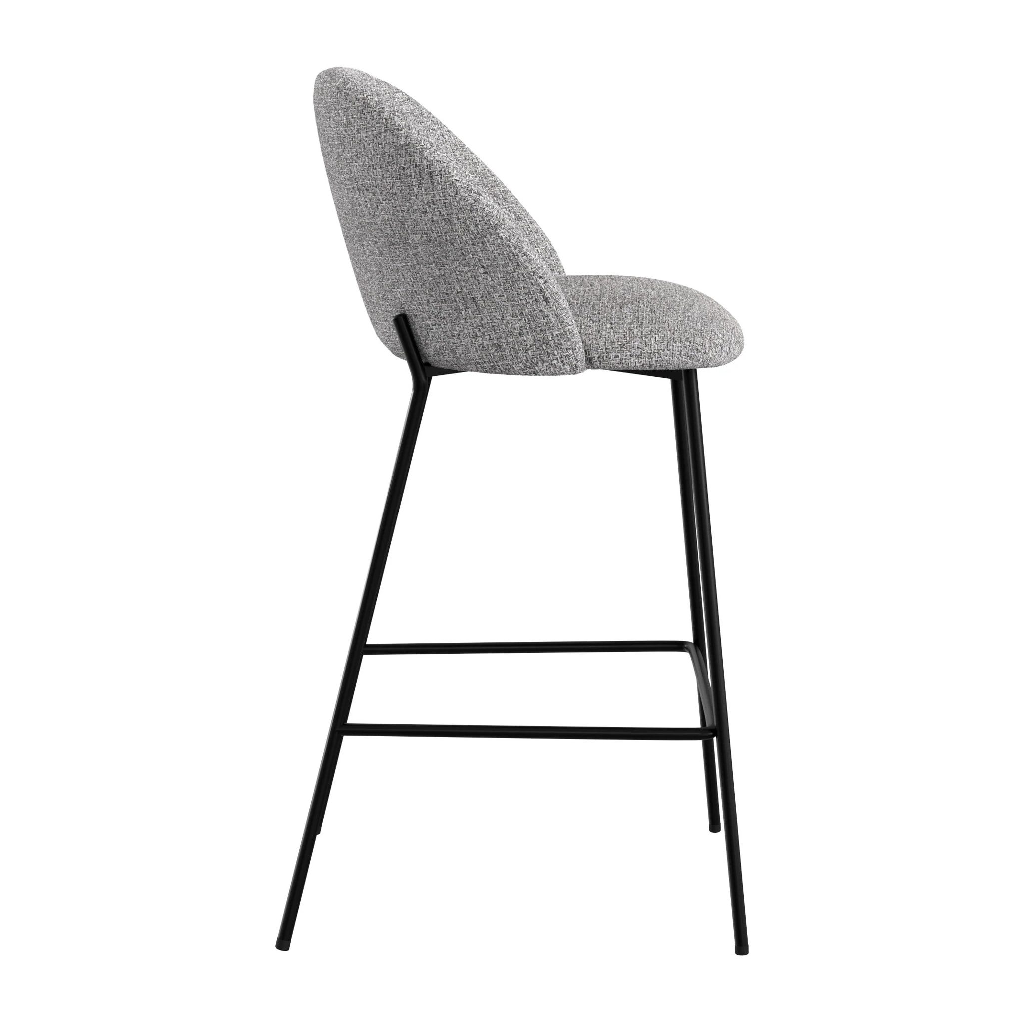 Lot de 2 chaises pour îlot central 66 cm en tissu chiné gris clair - Karl