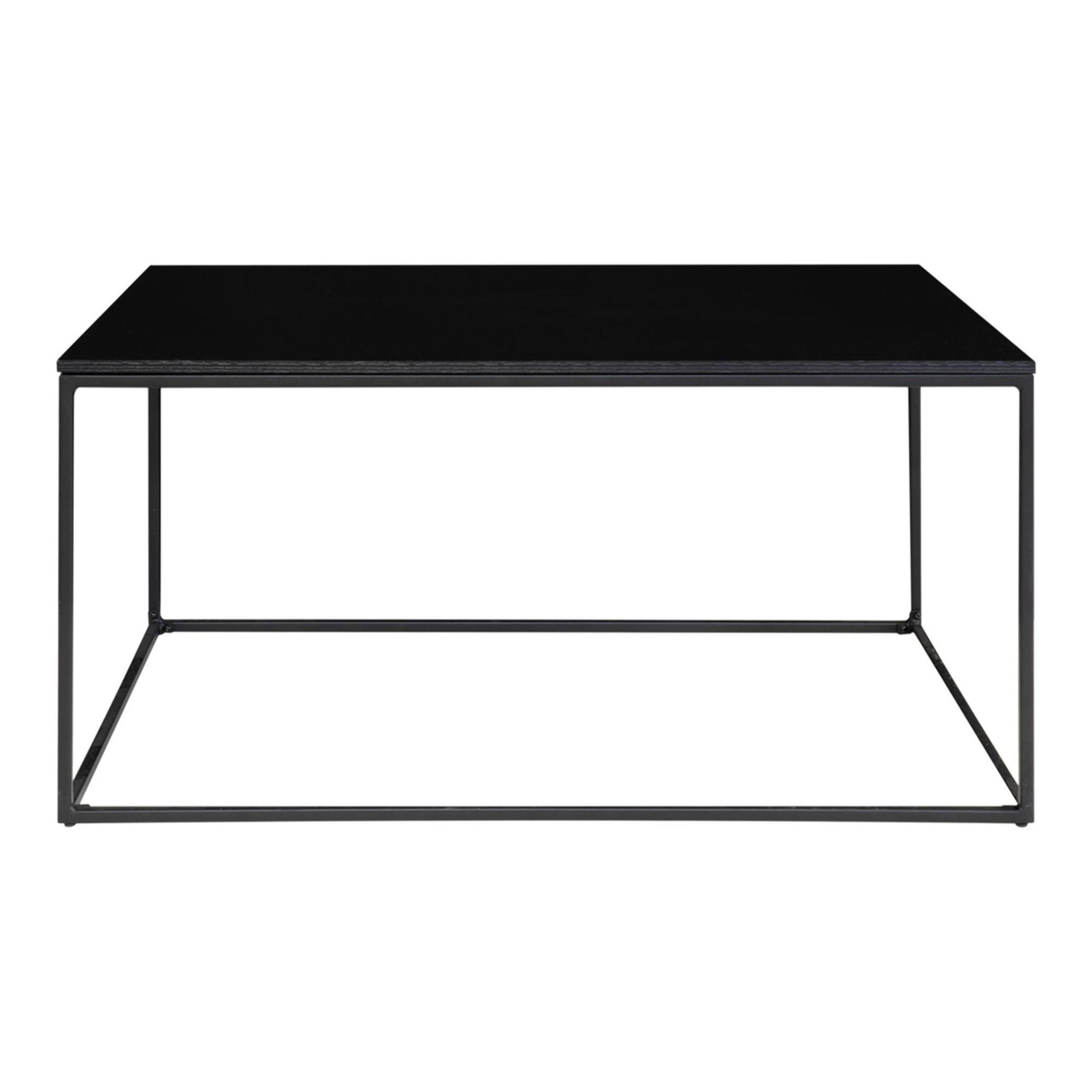 Tavolino da salotto Vita in nero con struttura in acciaio, 90×60×45 cm