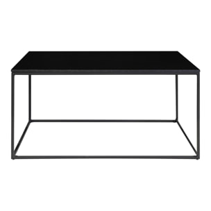 Tavolino da salotto Vita in nero con struttura in acciaio, 90×60×45 cm