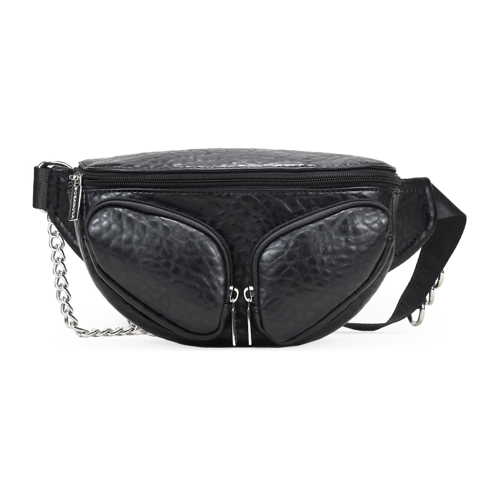 Riñonera negra con cadena