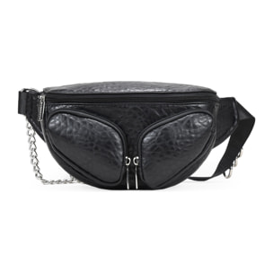 Riñonera negra con cadena