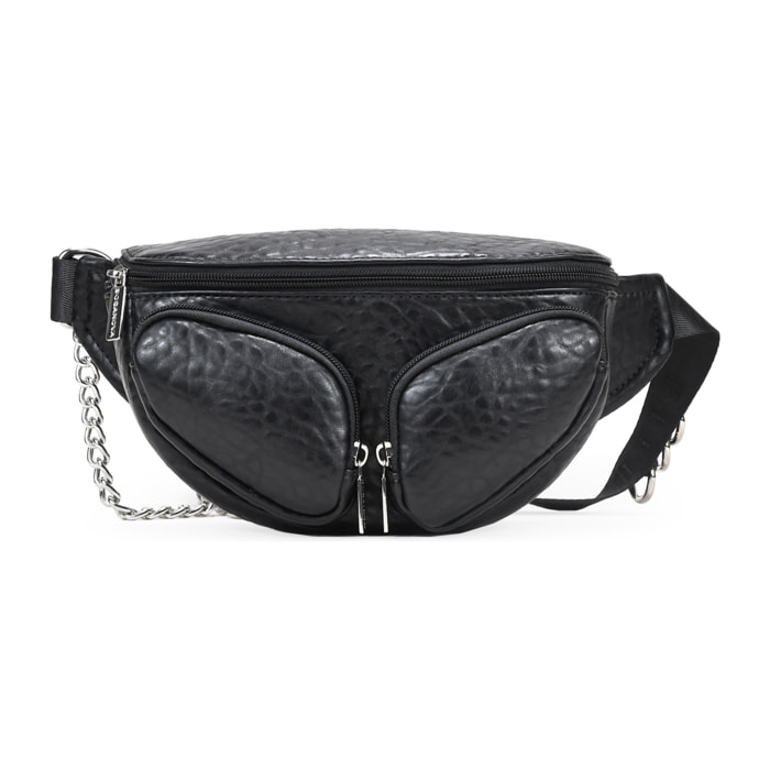 Riñonera negra con cadena