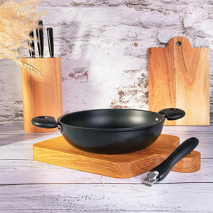 Set de poignées et 2 anses amovibles en bakélite noire