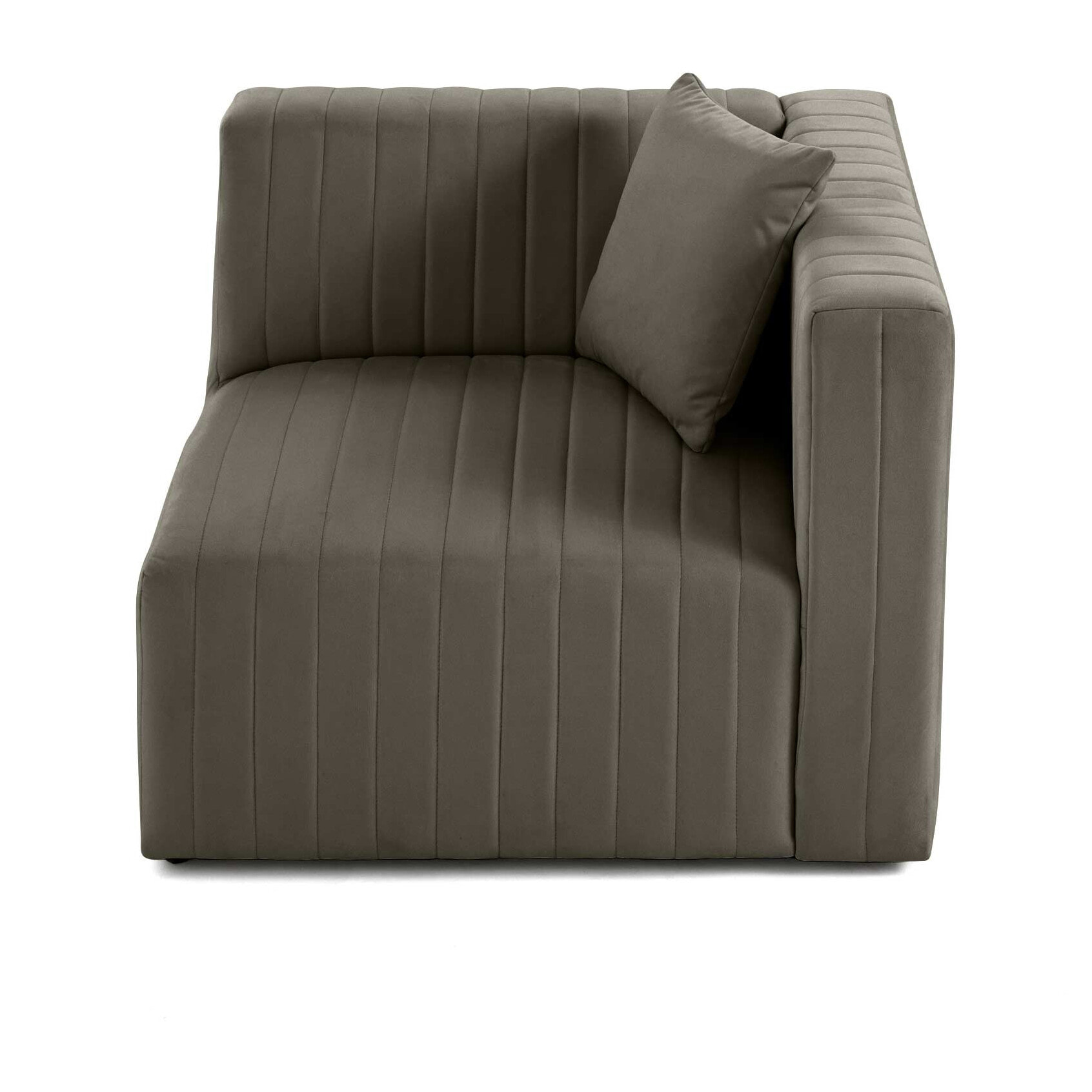 Nova - module d'assise droit - en velours - Gris