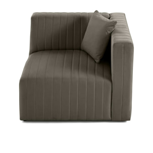 Nova - module d'assise droit - en velours - Gris