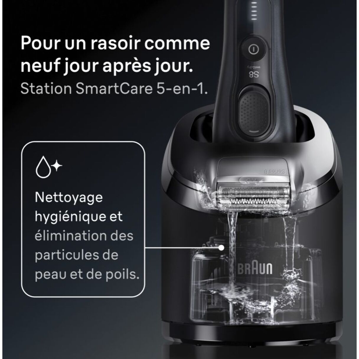 Rasoir électrique BRAUN Series 8 8663cc Clean&Charge