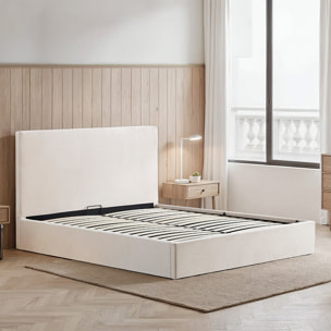 Lit Coffre en velours beige Nemesis