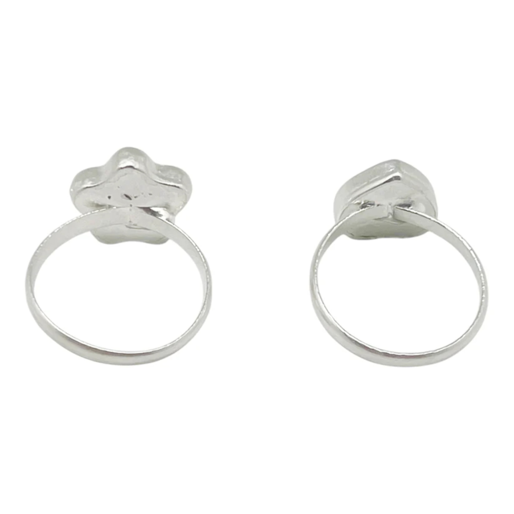 Pareja anillos Colors en plata 10µm y color azul marino
