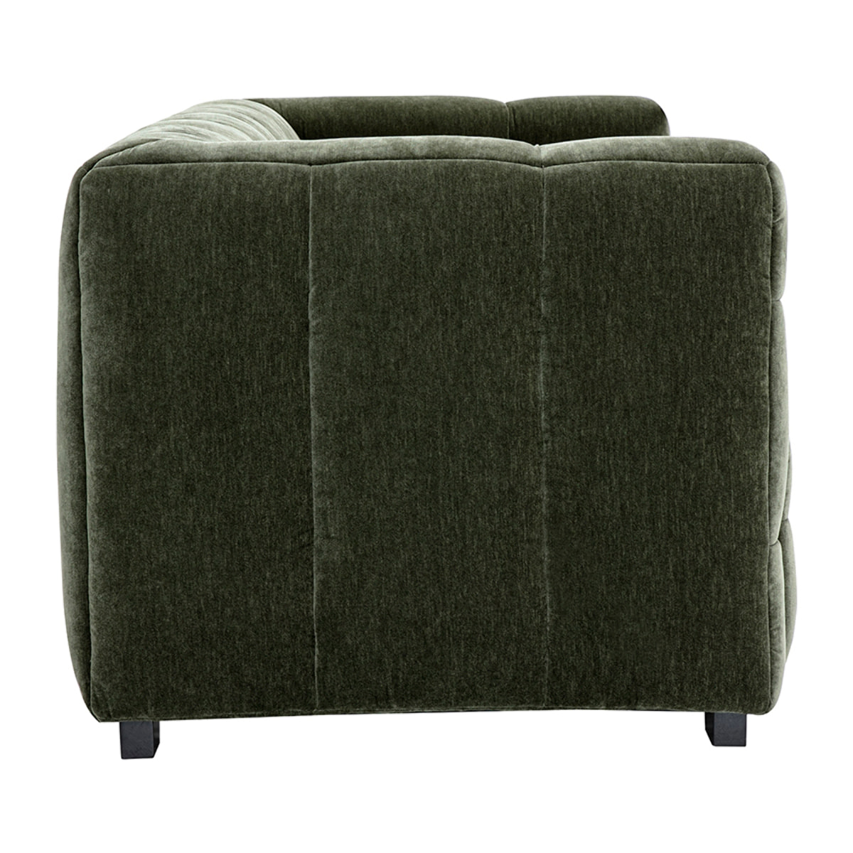 Canapé design 3 places en tissu effet velours vert kaki CORTO