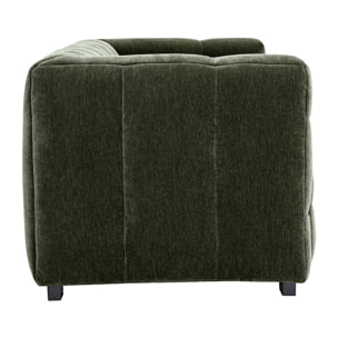 Canapé design 3 places en tissu effet velours vert kaki CORTO