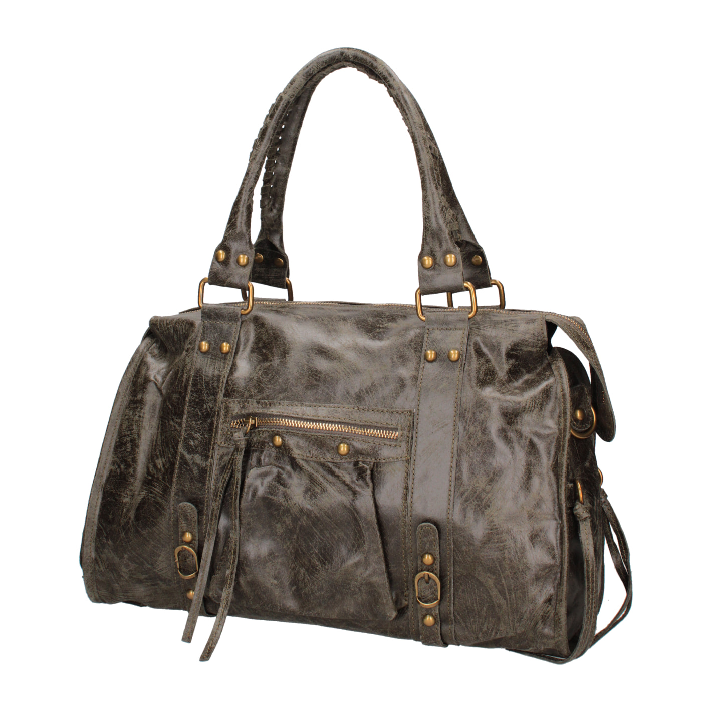 Borsa a spalla da donna - Modello Elara - Vera pelle - 41.0 x 28.0 x 13.0 cm