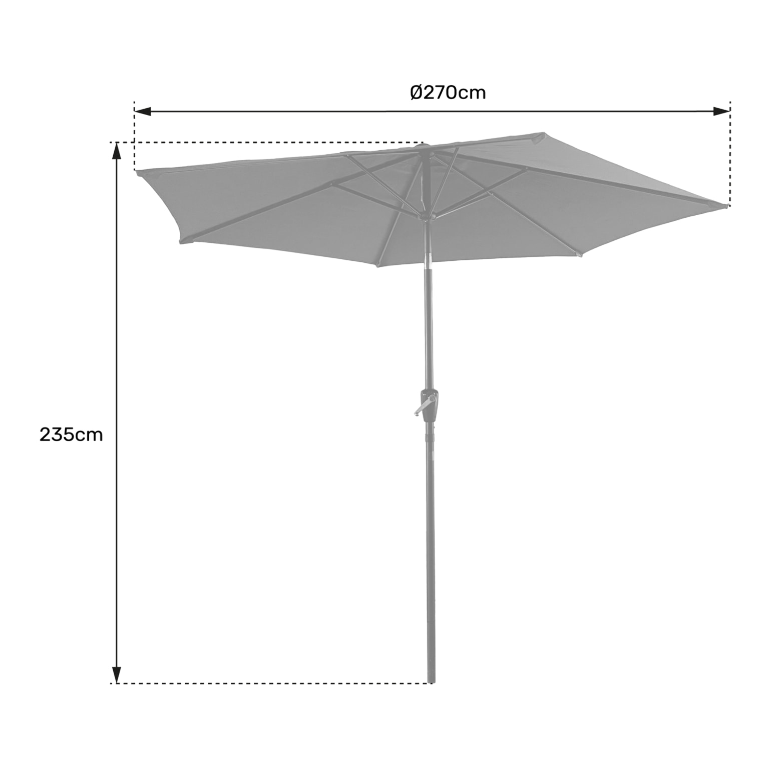 Parasol droit HAPUNA rond -