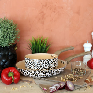 Casserole en aluminium 18cm léopard - tous feux  LEOPARD