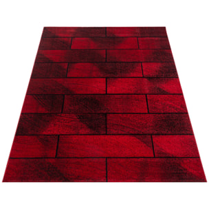 BETA - Tapis de salon à motif géométrique rouge