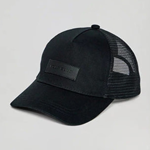 Cappellino Brooklyn nero con particolare in ecopelle Polo Club