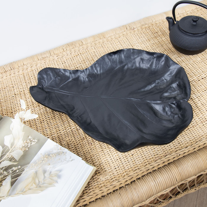Coupelle fleur en résine noire JUNGLE