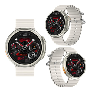 Smartwatch Z78 Ultra con corona multifunzione intelligente, widget personalizzabili, accesso diretto a Siri. Termometro, O2 e tensione.