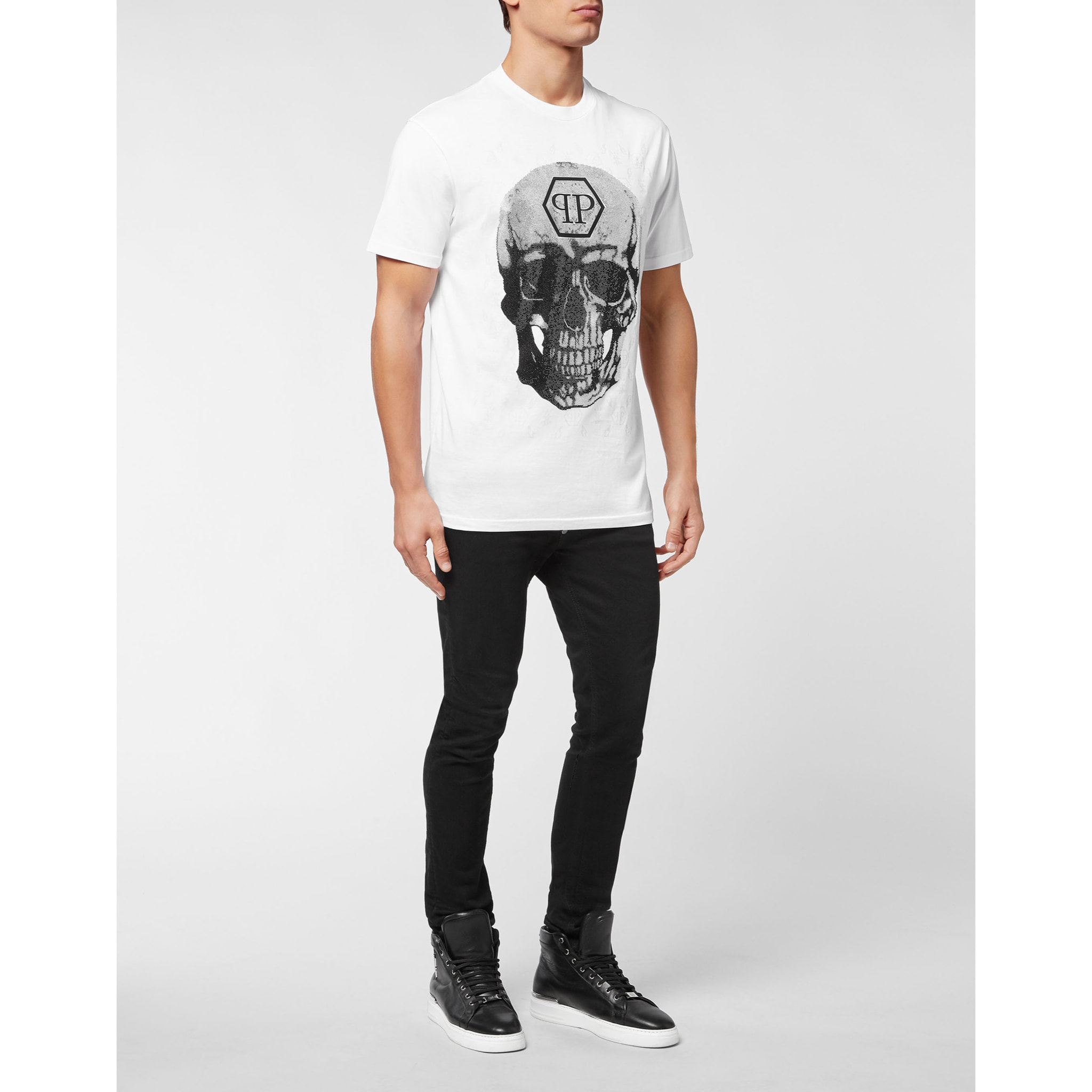 PHILIPP PLEIN Camiseta Cuello Redondo SKULL AND PLEIN