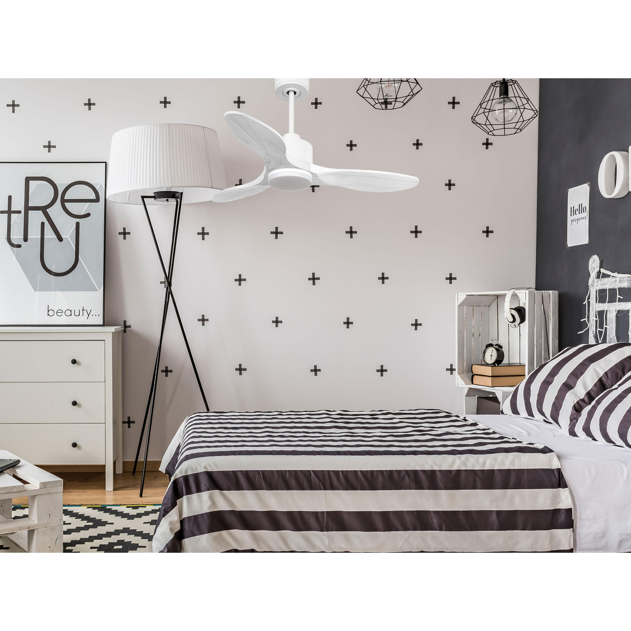 Ventilador de techo Modo Invierno/Verano Termostato Dimable Wifi Motor DC Techos Inclinados Mando a Distancia Luz tres tonos Hypersilence Memoria Vendible Shopify (AUTOMATICO) LimaD106C03LED64944 PURLINE