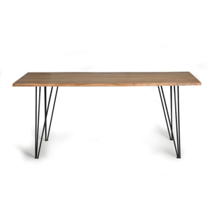 Mesas de Comedor de Madera de Acacia 200 Cm Estilo Industrial Moderno