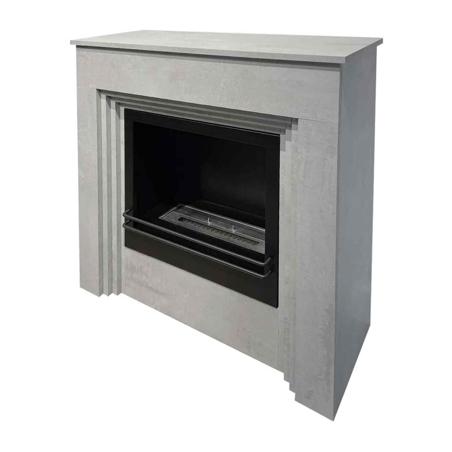 Bellini - Camino a bioetanolo da terra 96x35xH96 cm, effetto cemento