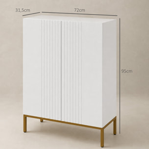 Mueble Zapatero de 5 Niveles, Armario para Zapatos con Puertas de Cierre Suave, Estantes Ajustables, para 15-20 Pares de Zapatos, Zapatero para Pasillo Recibidor, 72x31,5x95 cm, Blanco