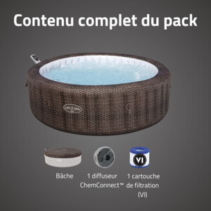 Bestway Spa gonflable rond Lay-Z-Spa Bali Smart AirJet EnergySense avec WiFi 5-7 personnes