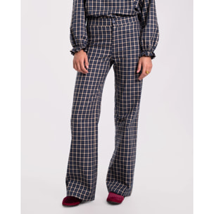 Pantalón recto de cuadros