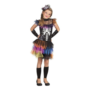 Costume Halloween Principessa degli Scheletri con Tutù Bambina 10-12 Anni