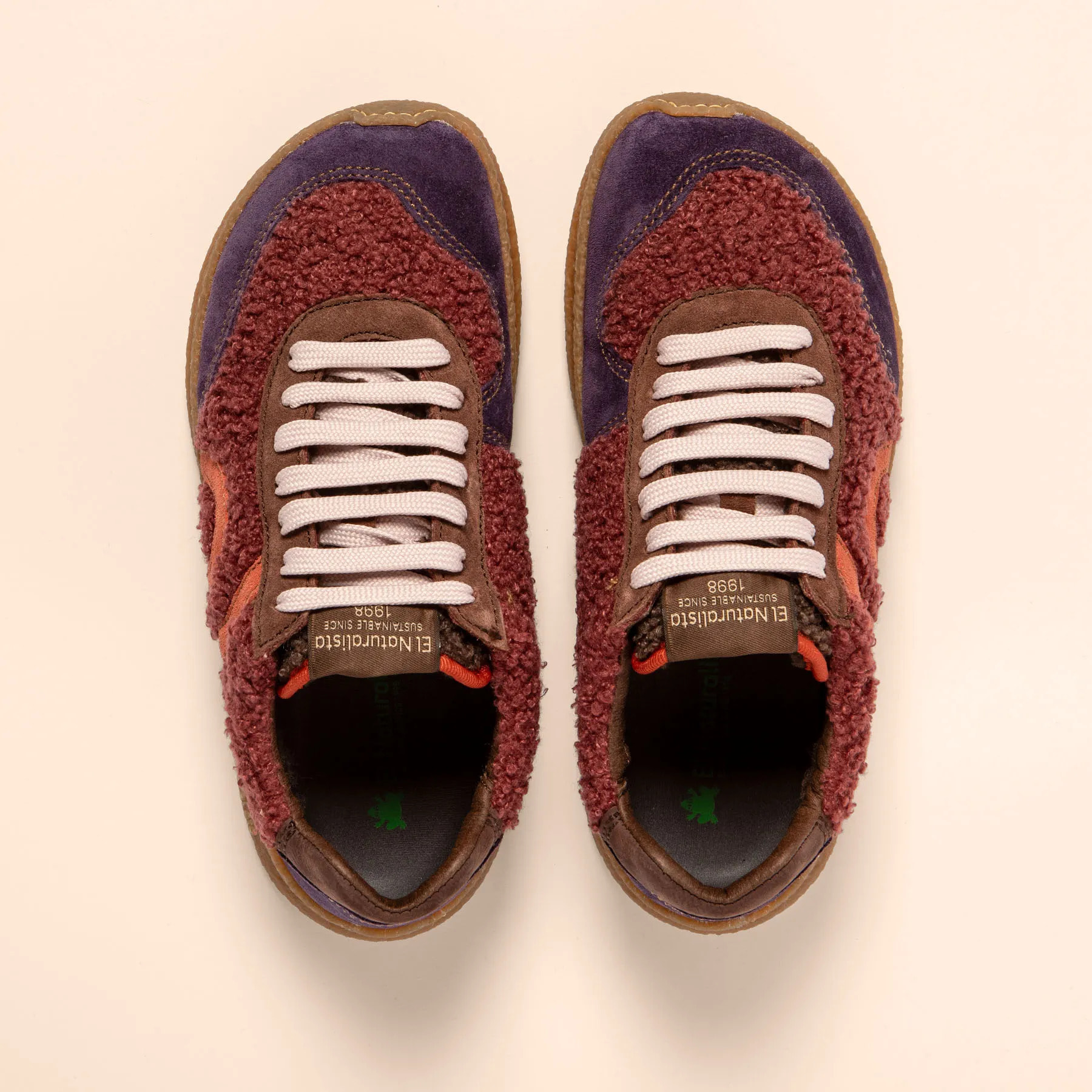 Zapatos N5435B MULTI MATERIAL WINE/ OROEL color Wine