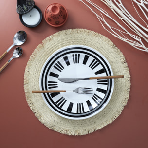 Set de Table - HOME DECO FACTORY - Rond - Frange - Beige