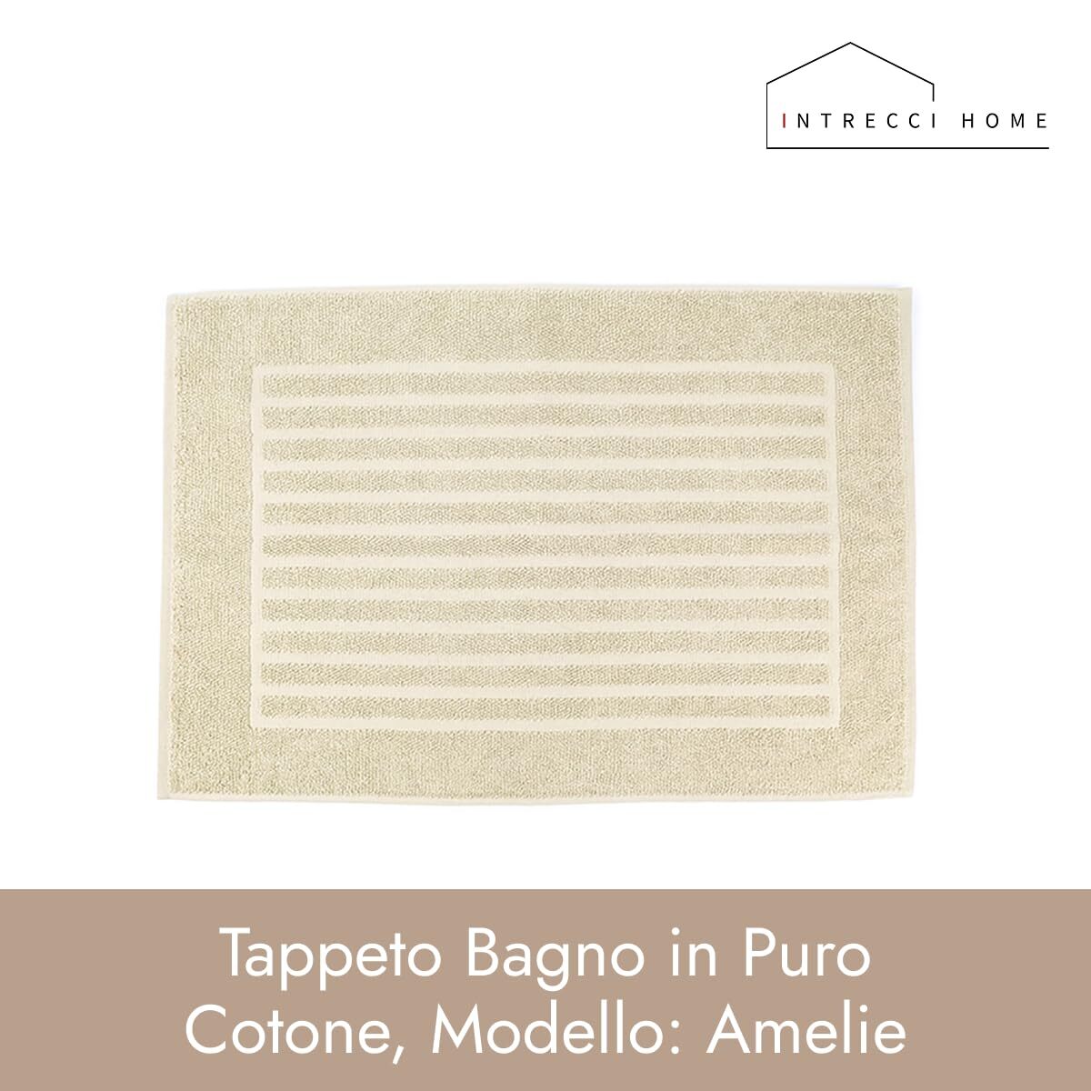 INTRECCI HOME Tappeto Bagno, in Puro Cotone 700 g, , Morbidezza Extra, Assorbenza Superiore, Elegante e Durevole
