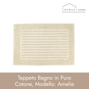 INTRECCI HOME Tappeto Bagno, in Puro Cotone 700 g, , Morbidezza Extra, Assorbenza Superiore, Elegante e Durevole