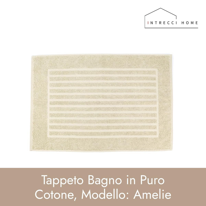 INTRECCI HOME Tappeto Bagno, in Puro Cotone 700 g, , Morbidezza Extra, Assorbenza Superiore, Elegante e Durevole